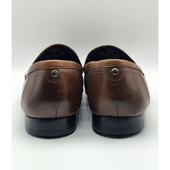 Ted Baker Simeen 3 Brown Leather Slip On Loafers Men's Size 10 Pre-Owned - Picture 3 of 7
